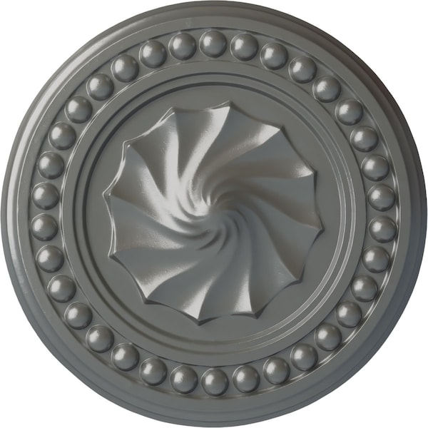 Ekena Millwork Foster Shell Ceiling Medallion (Fits Canopies up to 9 5/8"), Hand-Painted Silver, 15 3/4"OD x 2"P CM15FOSLS - main